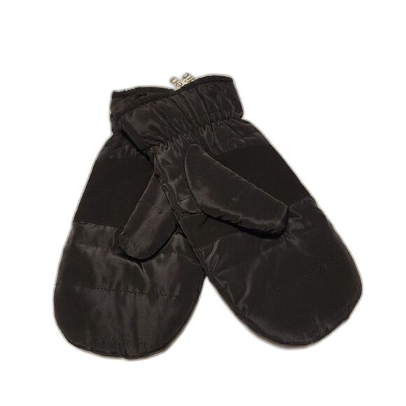 OPEN EDIT Black Lined Puffer Mitten Gloves NWT - Picture 2 of 4